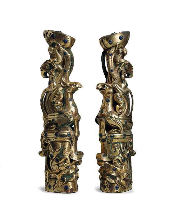 Pair of Fittings, type zun, Chinese, 3rd century B.C.E., Eastern Zhou Dynasty (771-256 B.C.E.).