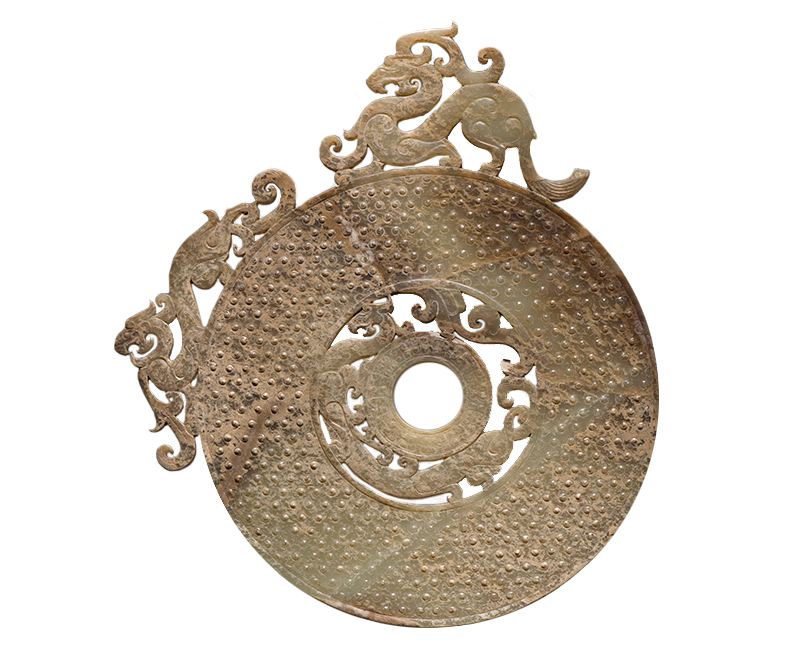 Ritual Disc with Dragon Motifs, (Bi), Chinese, from Jincun, Henan Province, Eastern Zhou Dynasty (771-256 B.C.E.).