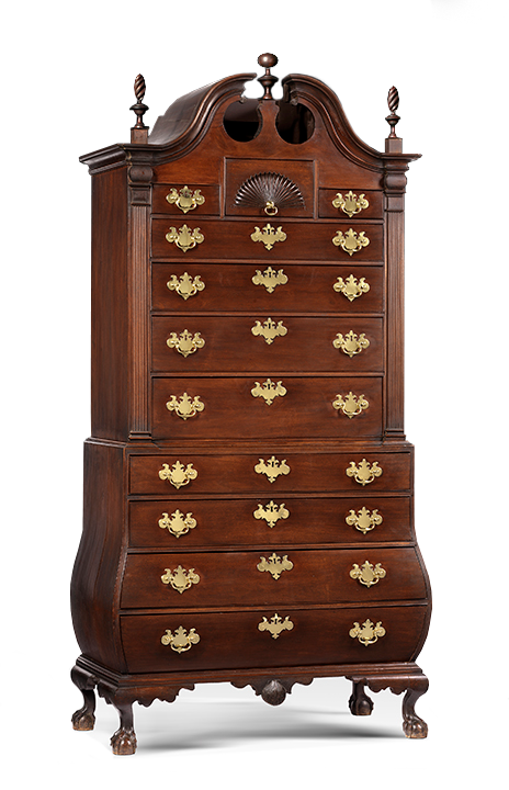 Attributed to the Workshop of Nathaniel Gould, American (Salem, Massachusetts), 1734-1782. Chest-on-Chest, ca. 1760.