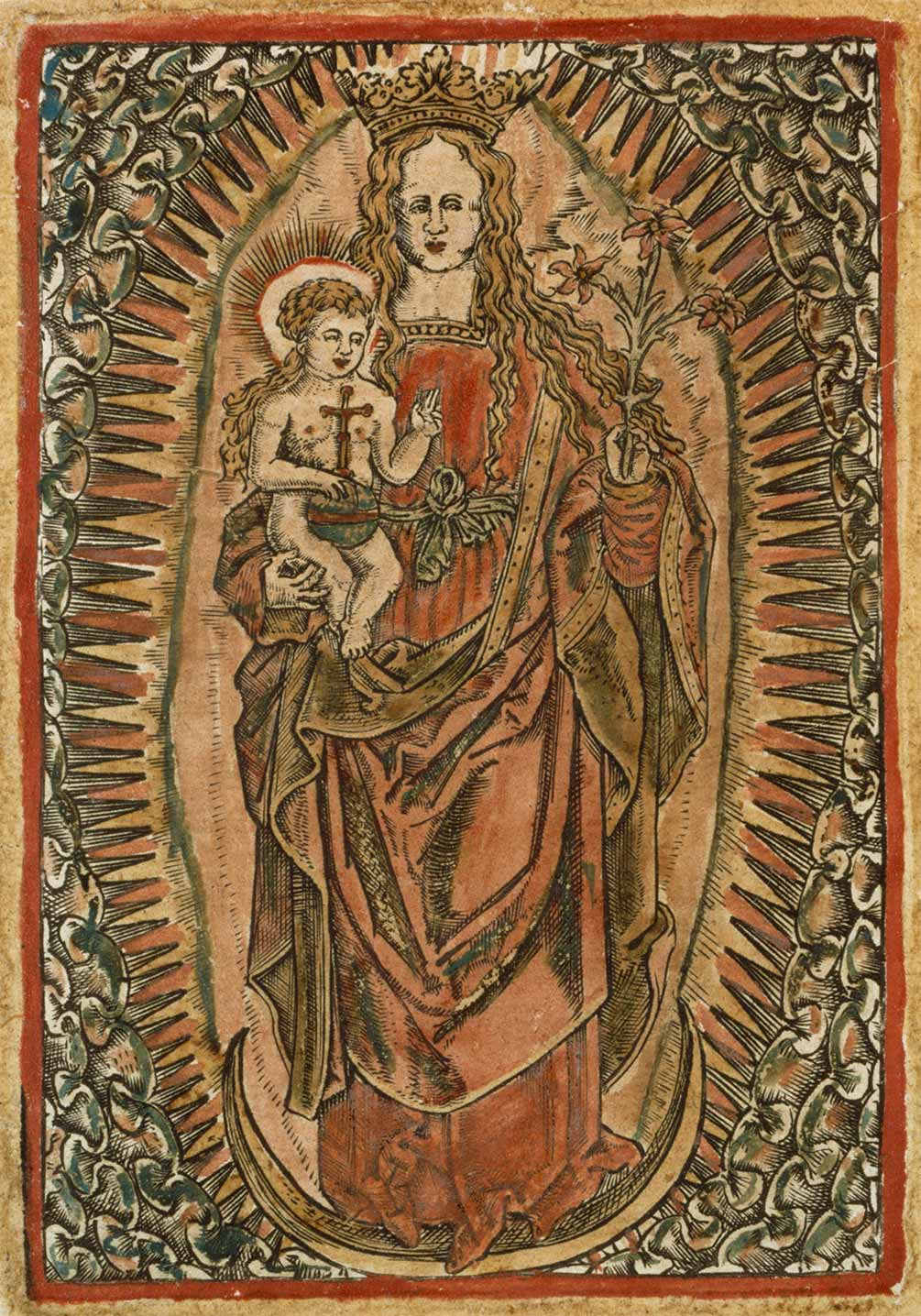 Madonna and Child on a Crescent by Sanders or Alexander van Brugsal