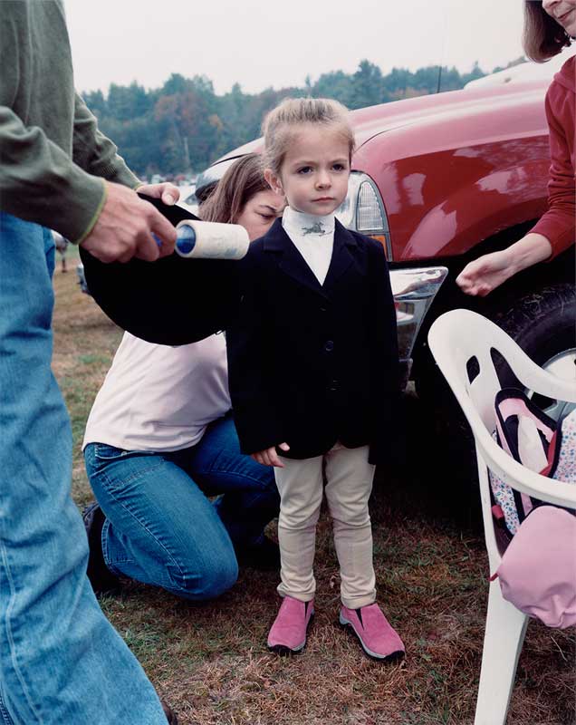 Girl being prepared for a horse show, Sandwich, NH by Sage Sohier