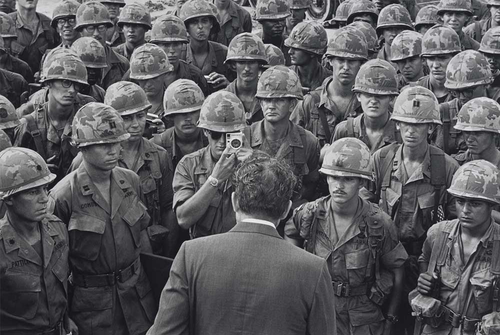 President Nixon Meets with Troops of The 1st Infantry Division at Di An, Twelve Miles Northeast of Saigon, on his Eighth Visit to South Vietnam and his First as President by Bob Daugherty