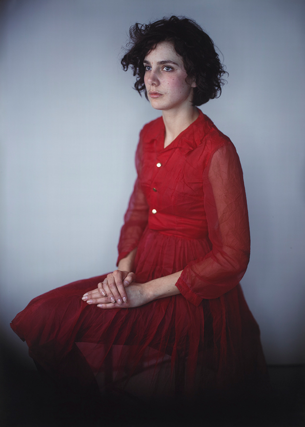 Agnes in Red Dress by Richard Learoyd