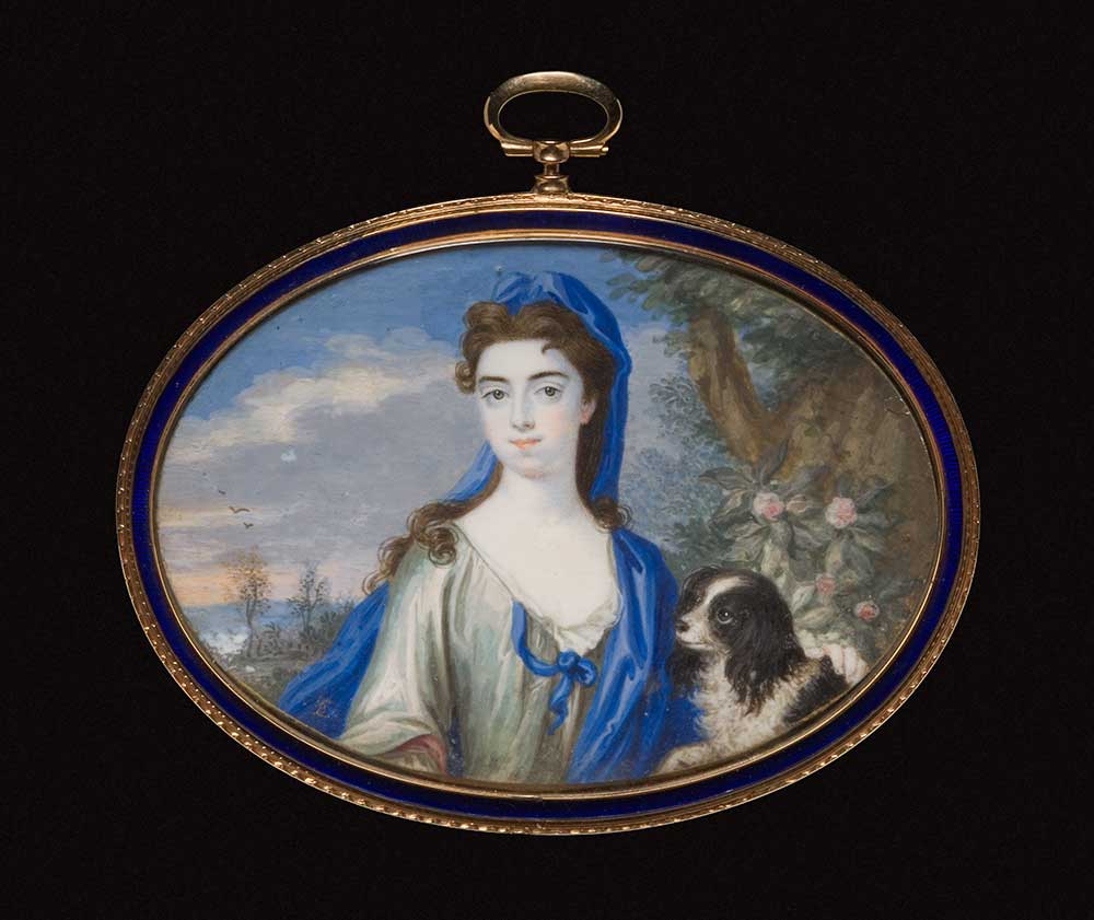 Portrait of a Lady with Dog by Bernard Lens