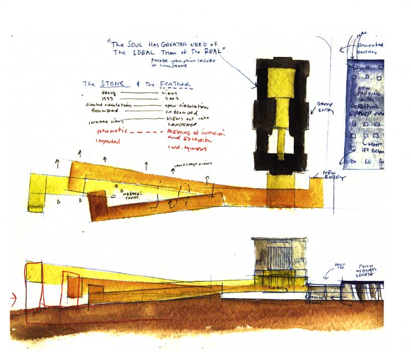 Water color drawing of Bloch Building