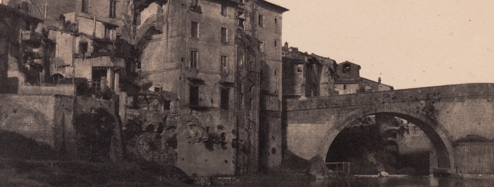 Photograph of a bridge in Rome, 1853.