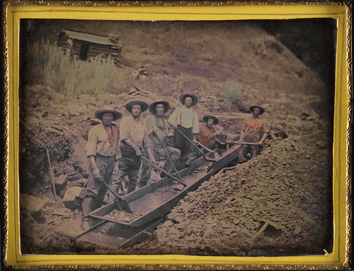 Gold Miners with Sluice