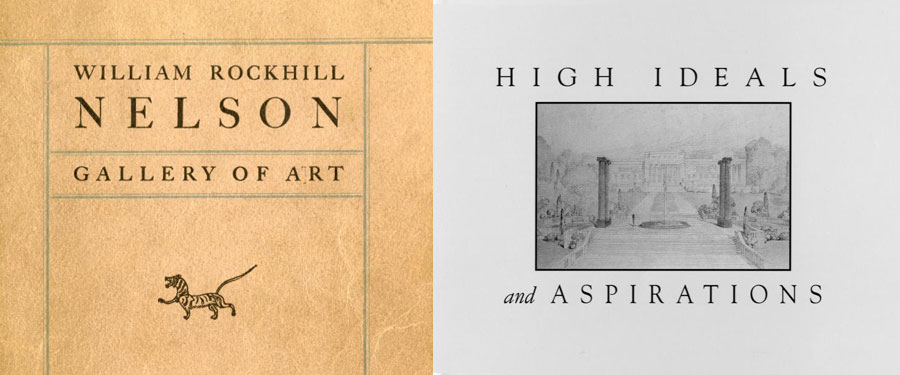 Front covers of two digitized publications Wiliam Rockhill Nelson Gallery of Art and High Ideals and Aspirations