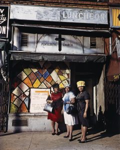 Evelyn Hofer, American, born Germany (1922–2009). Harlem Church, New York, 1964. Dye transfer print, 16 5/8 × 13 5/16 inches. The Nelson- Atkins Museum of Art, Gift of the Hall Family Foundation, 2016.75.109. ©Estate of Evelyn Hofer 