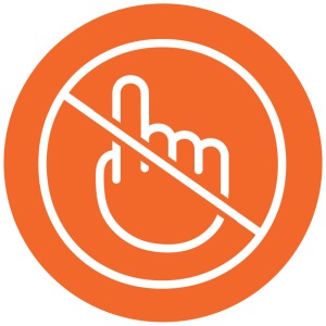 Icon of a finger crossed out