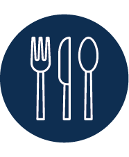 Icon of a fork, knife, and spoon