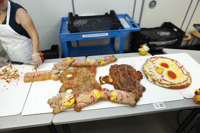 Bread shaped like a skeleton