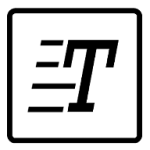 Black T letter with white background