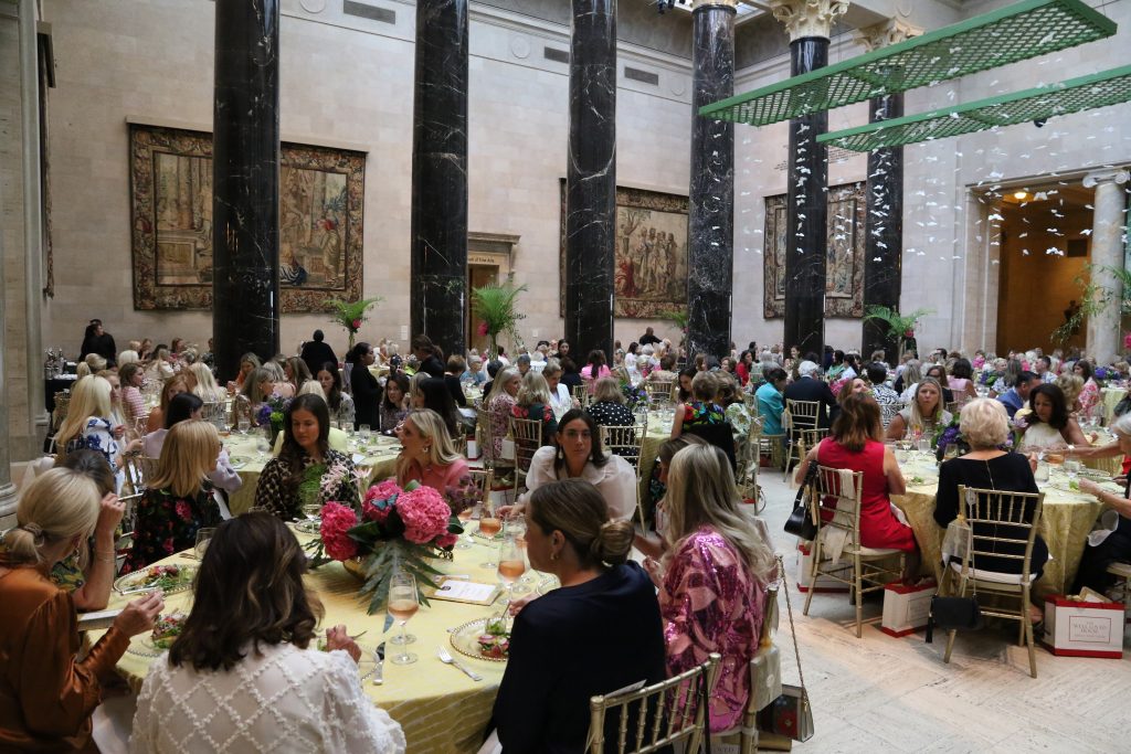 A finely decorated luncheon hosted among the pillars of Kirkwood Hall at The Nelson-Atkins Museum of Art,