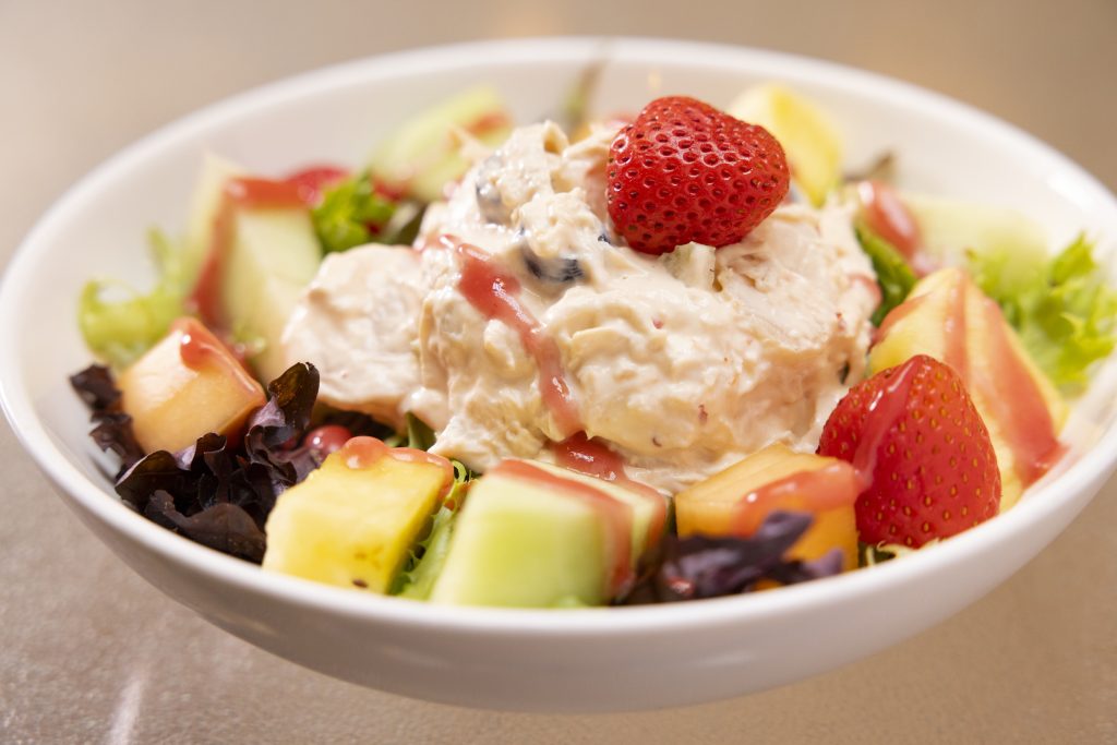 Picture of chicken salad with fruit from the Rozzelle Court Restaurant.