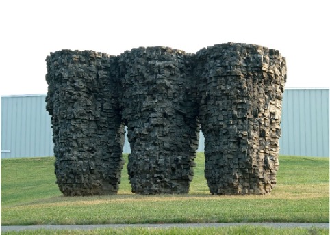 Ursula von Rydingsvard, American, born Germany (b. 1942). Three Bowls, 1990. Cedar and graphite. 