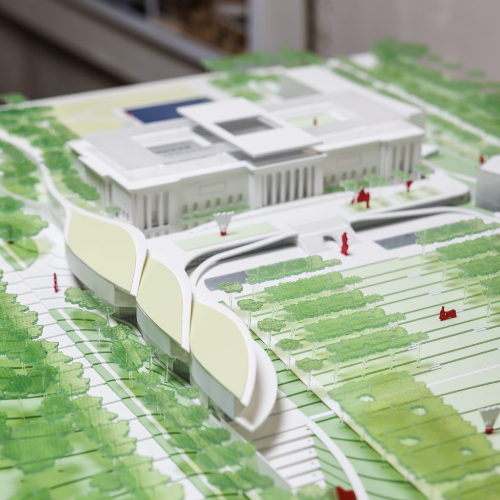 Rendering of an architectural design of the Nelson-Atkins by WEISS/MANFREDI