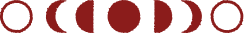 Sequence in red of moon phases
