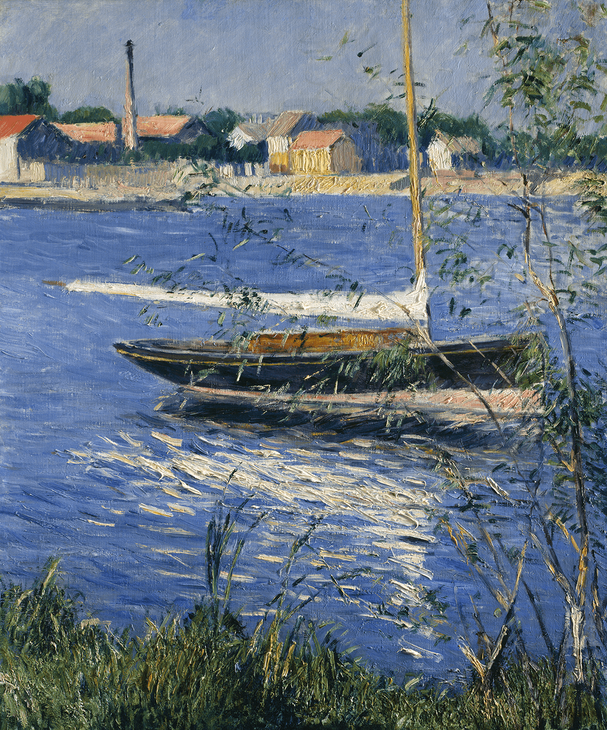 Caillebotte, Boat Moored on the Seine  French Paintings and Pastels,  1600–1945