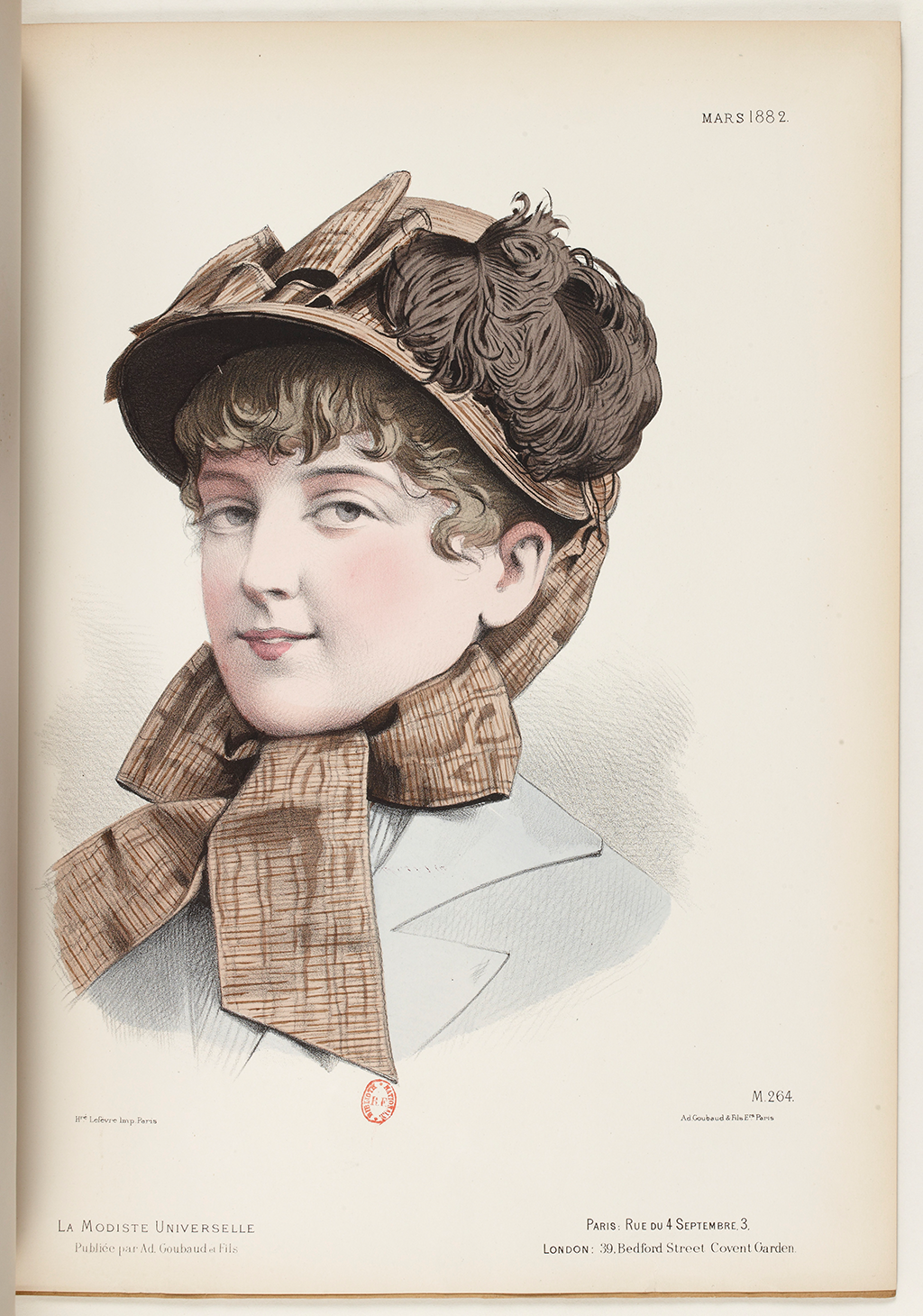 Femme au Mirror (The Bonnet), c.1891 (drypoint on cream-colored